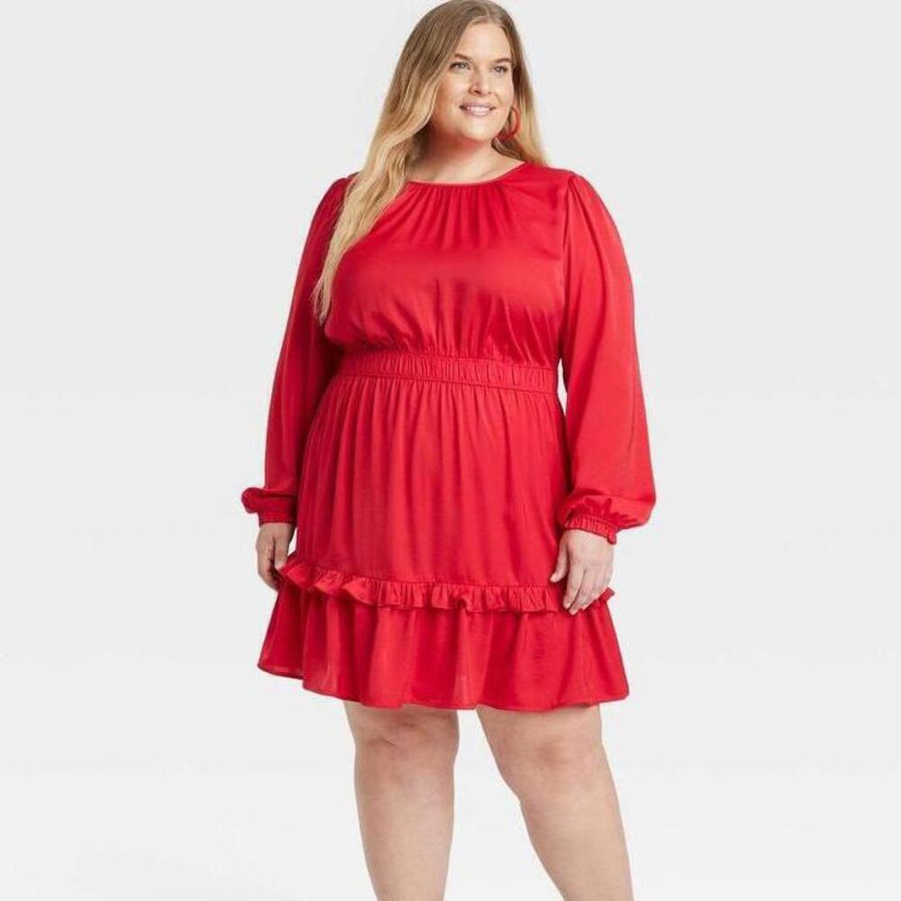 Women's Long Sleeve Satin Dress | Knox Rose | XX Large